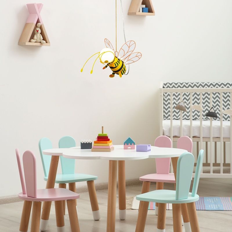 Gele kinderkamer hanglamp kunststof, Buzzy