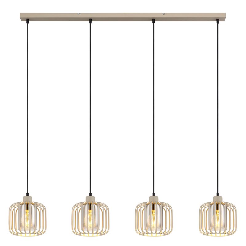 Beige industriële eettafel hanglamp metaal, Jolanda