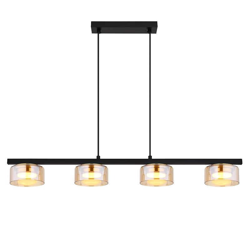 Amberkleurige design eettafel hanglamp metaal, Jamahl