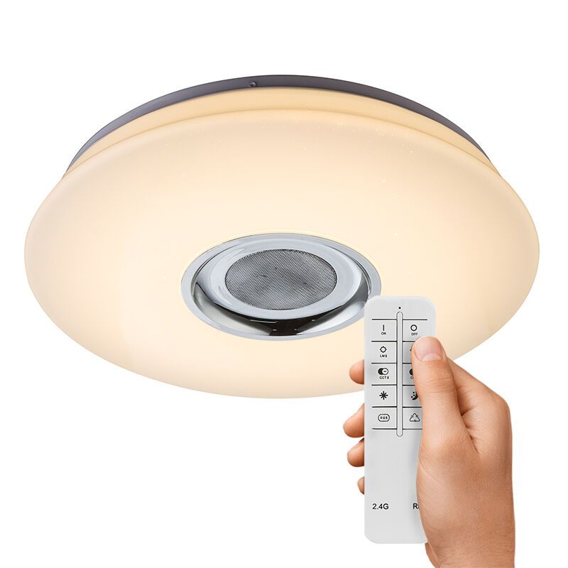 Witte plafonnière Adali, kunststof, RGBW (alle kleuren + wit) LED Witte plafonnière Adali, kunststof, RGBW (alle kleuren + wit) LED
