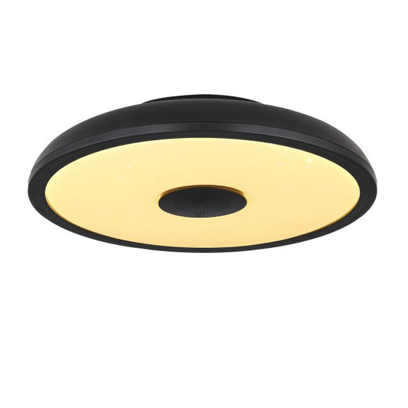 Zwarte plafonnière Musica, kunststof, modern, geïntegreerd LED