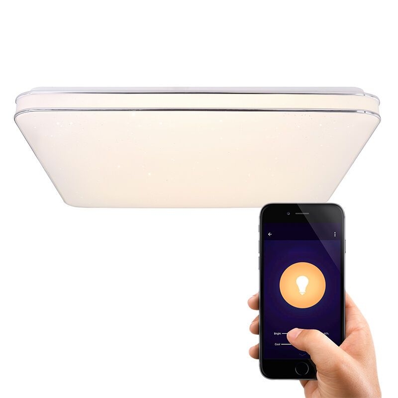 Witte smart plafondlamp Alison, metaal, warm tot koud wit verstelbare LED Witte smart plafondlamp Alison, metaal, warm tot koud wit verstelbare LED