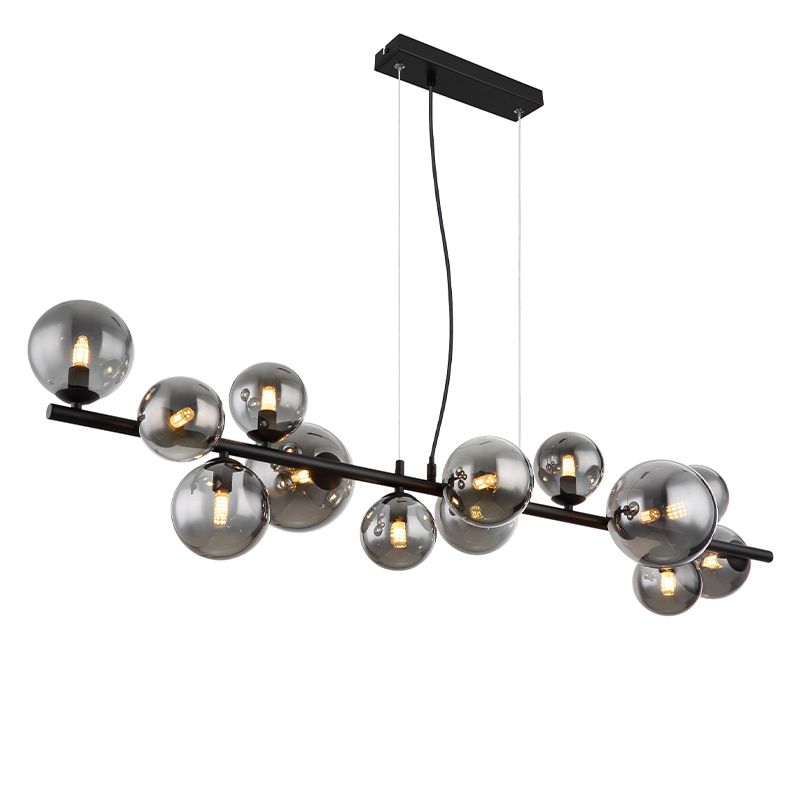 Design eettafel hanglamp rookglas, Melinda Design eettafel hanglamp rookglas, Melinda