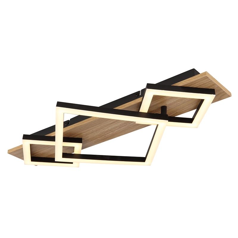 Zwarte design plafondlamp metaal, Beniamino, 24W, 3000K LED Zwarte design plafondlamp metaal, Beniamino, 24W, 3000K LED