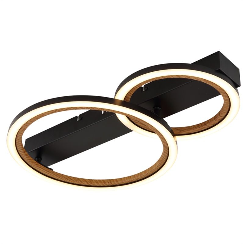 Zwarte design plafondlamp aluminium, Danieke, 30W, 3000K LED Zwarte design plafondlamp aluminium, Danieke, 30W, 3000K LED