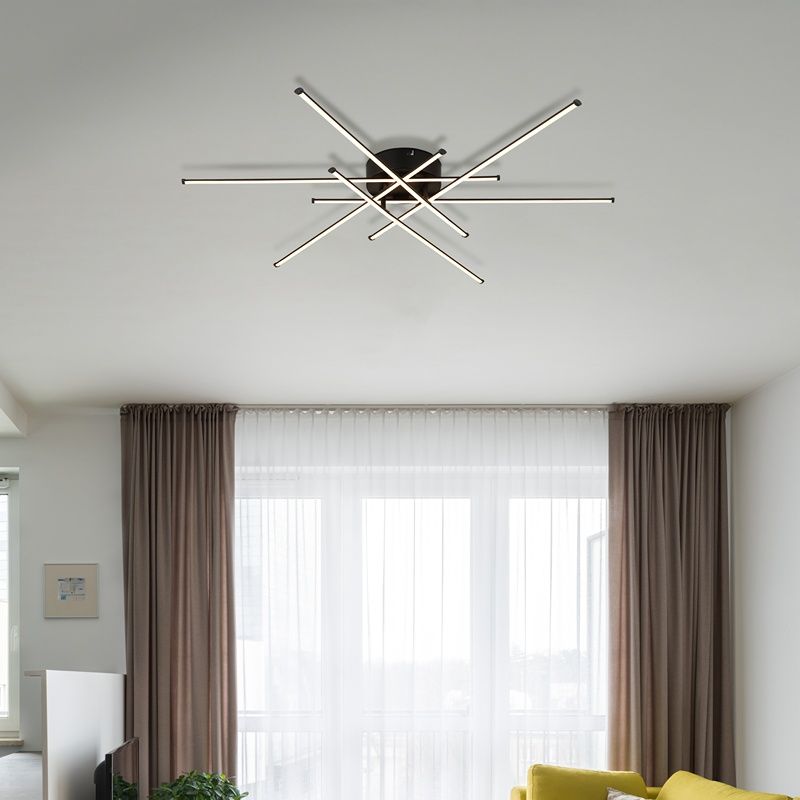 Zwarte design plafondlamp aluminium, Leigh, 40W, 3000K LED