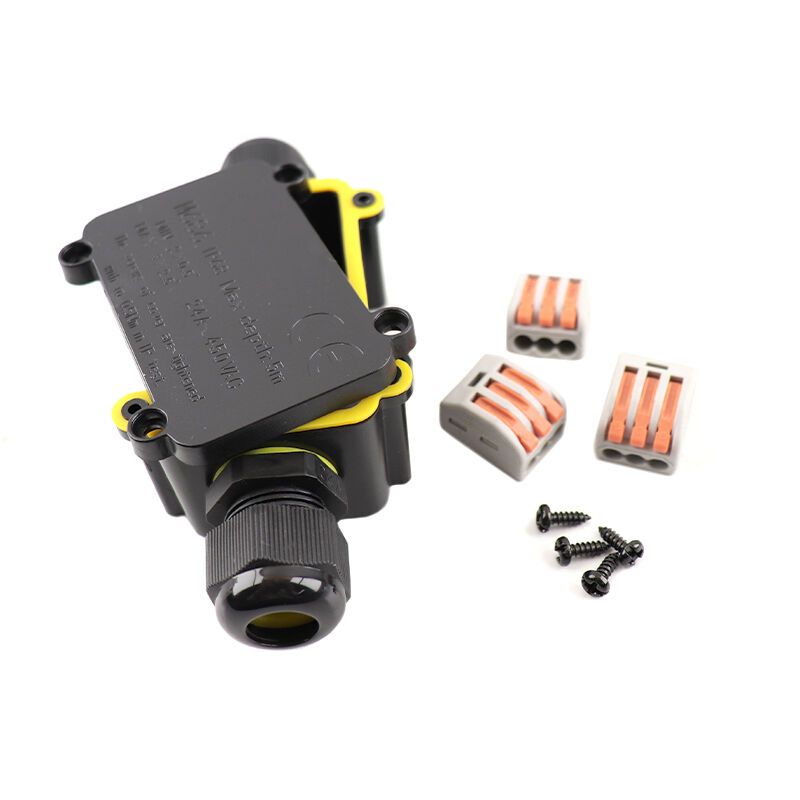 Waterdichte 2-weg kabelkoppeling, met Wago plug binnenin, IP68 Waterdichte 2-weg kabelkoppeling, met Wago plug binnenin, IP68