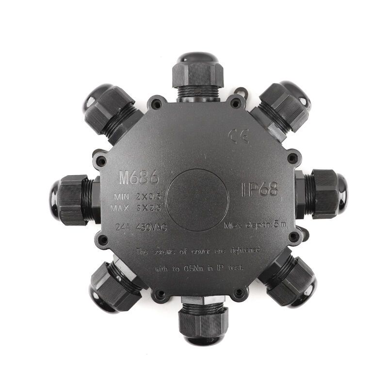 Waterdichte ronde 8-weg kabelkoppeling, met Wago plug binnenin, IP68