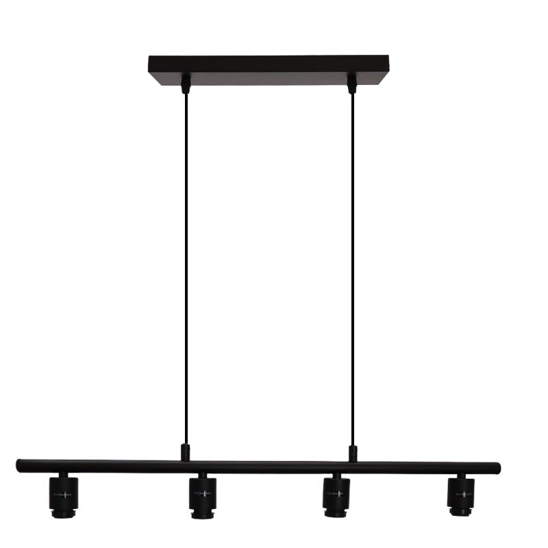 Aluminium hanglamp zonder kap zwart, Rika