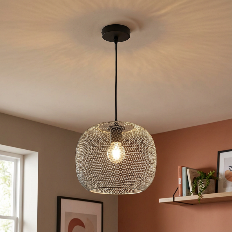 Grijze hanglamp Emado, metaal, industrieel Grijze hanglamp Emado, metaal, industrieel