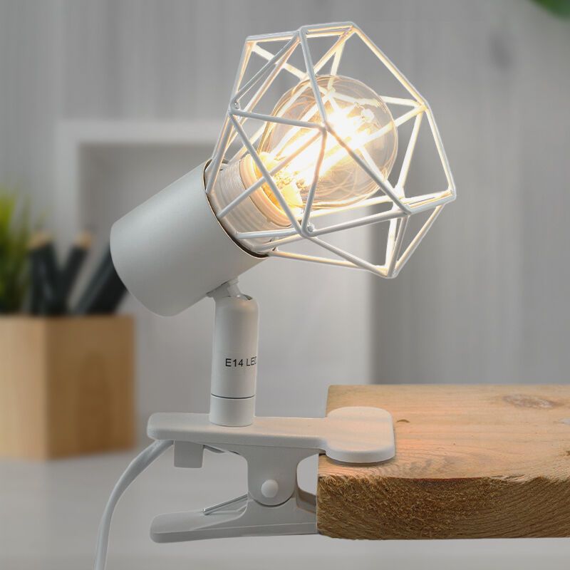 Witte klemspot Jaylano, metaal, industrieel