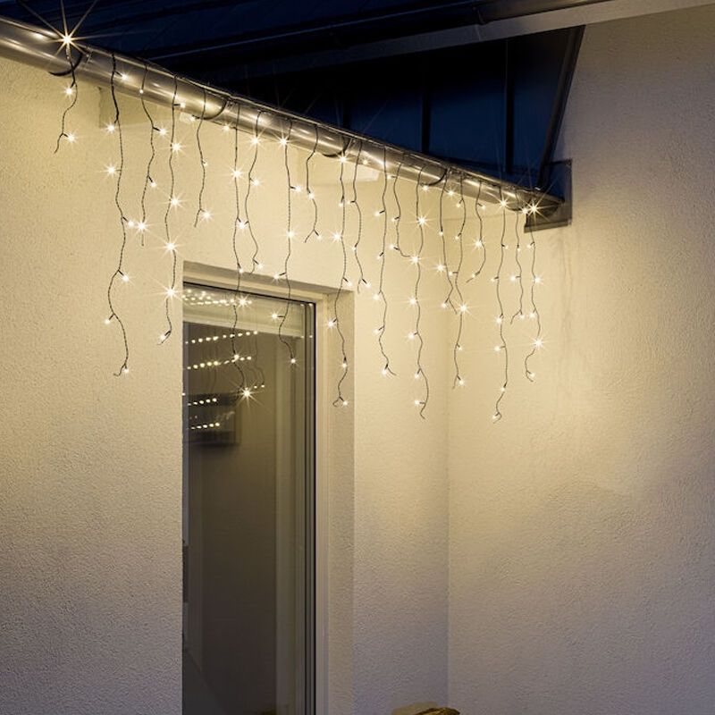 9 meter koppelbare ijspegelverlichting, 70 cm hoog, warm wit, IP44, Basic