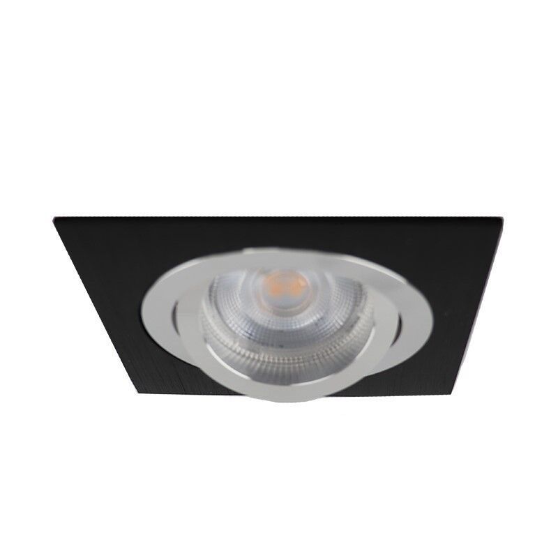 Zwarte vierkante inbouwspot Heido