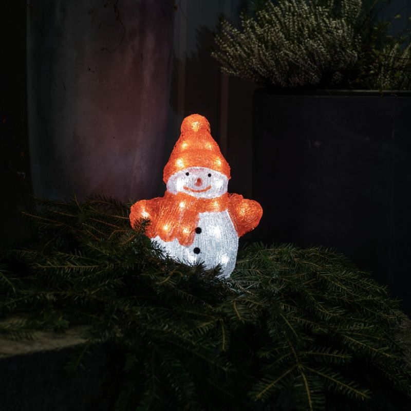 Sneeuwpop met rode muts, 22,5 cm