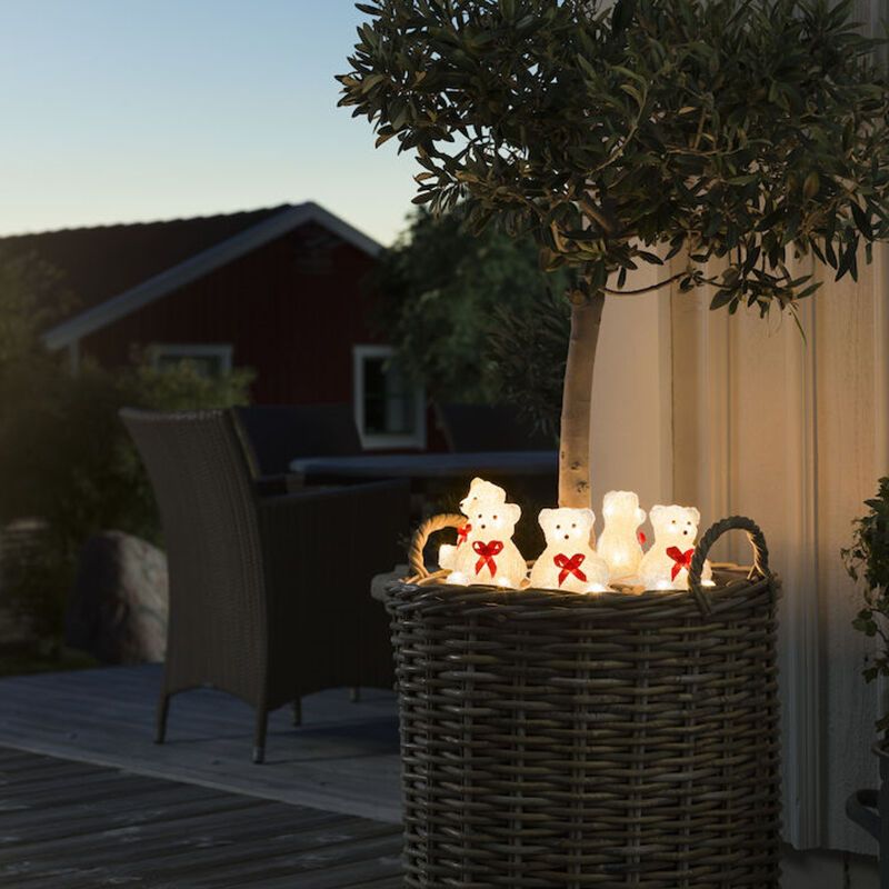 5 LED IJsbeertjes met strik, voor binnen en buiten 5 LED IJsbeertjes met strik, voor binnen en buiten