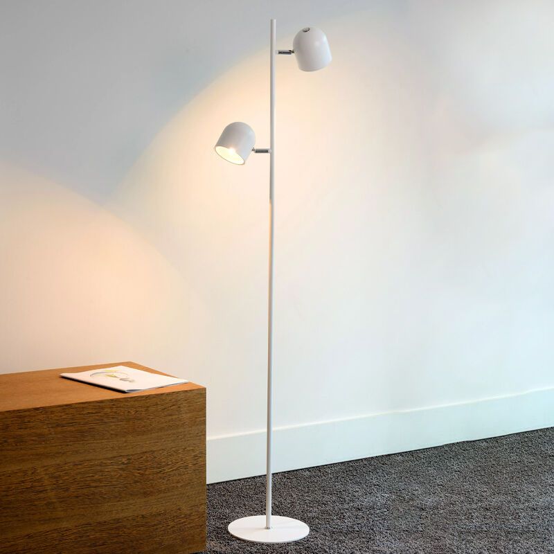 Witte vloerlamp modern, Skanska, 5W, 2700K LED, met touchdimmer