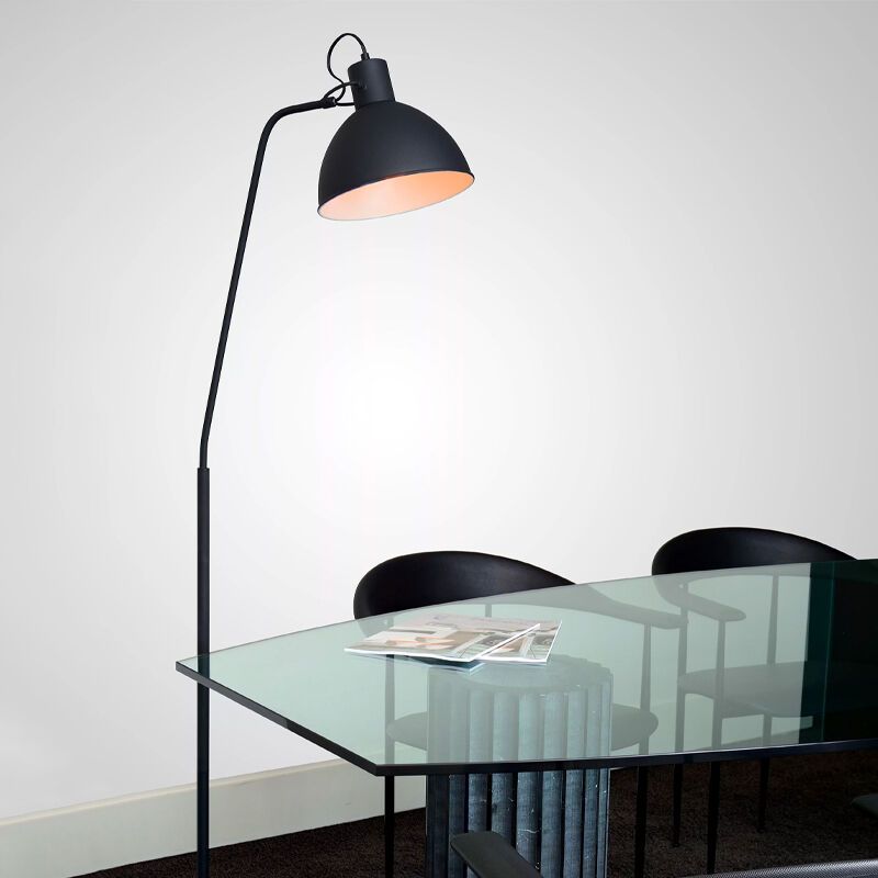 Moderne staande leeslamp Shadi, zwart