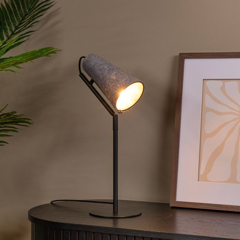 Grijze tafellamp modern, Bensen, met schakelaar