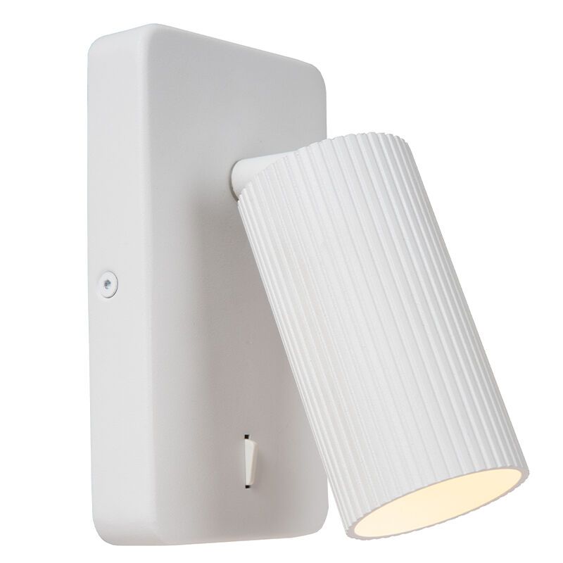 Witte wandspot modern, Clubs, met schakelaar Witte wandspot modern, Clubs, met schakelaar