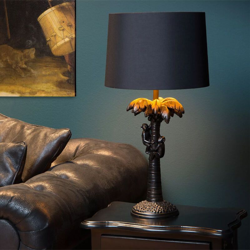 Zwarte tafellamp Extravaganza Coconut, kunststof