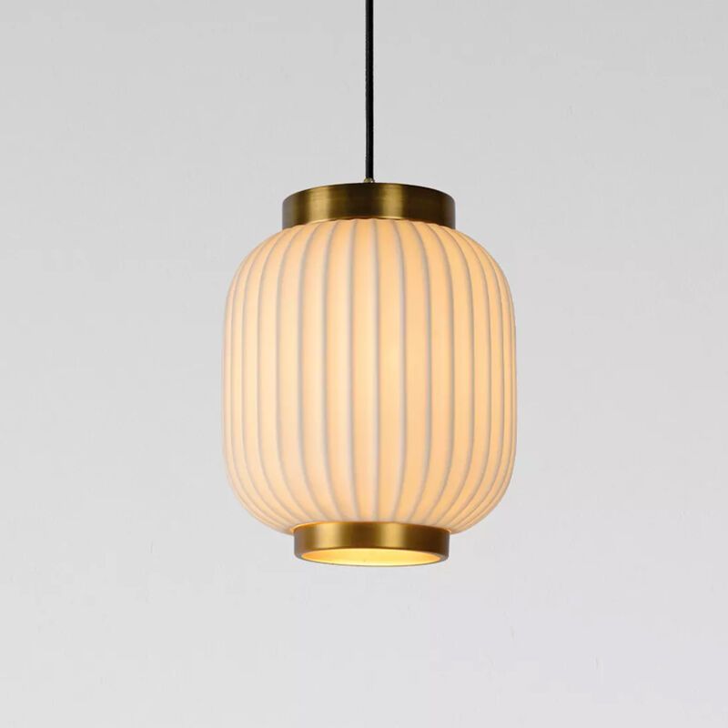 Witte hanglamp Gosse, steen