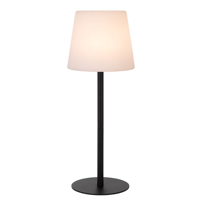 Zwarte oplaadbare buiten tafellamp modern, Tyon, 2W, 2700K LED, IP65, met touchdimmer