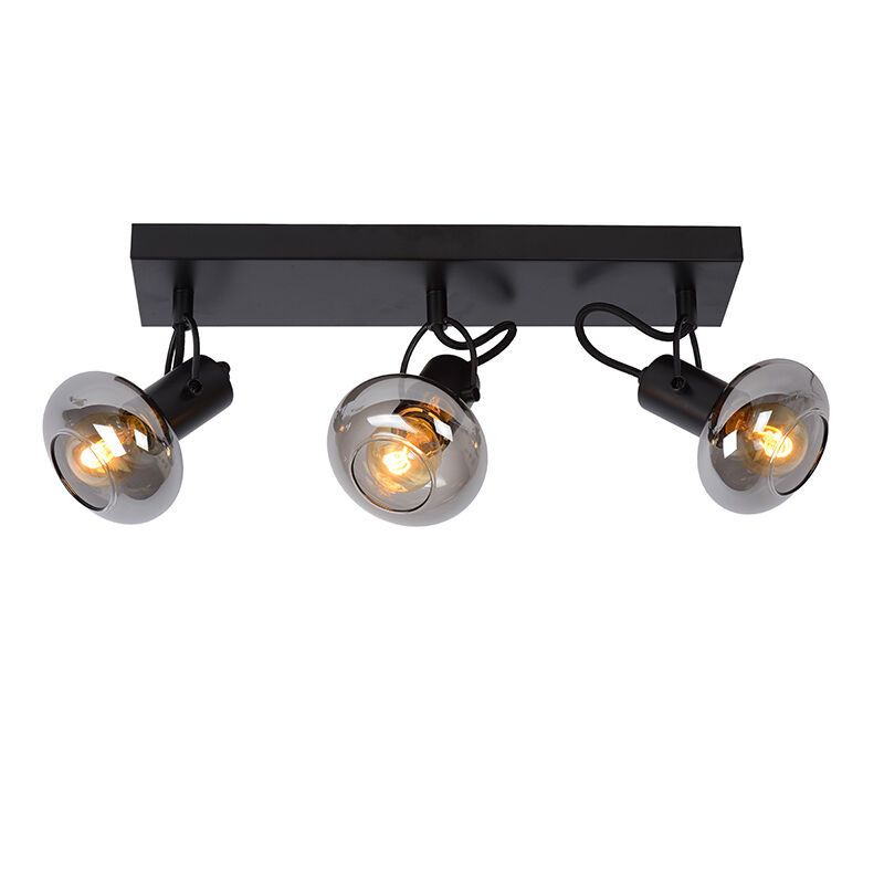 Zwarte moderne plafondspot, Madee, glas Zwarte moderne plafondspot, Madee, glas