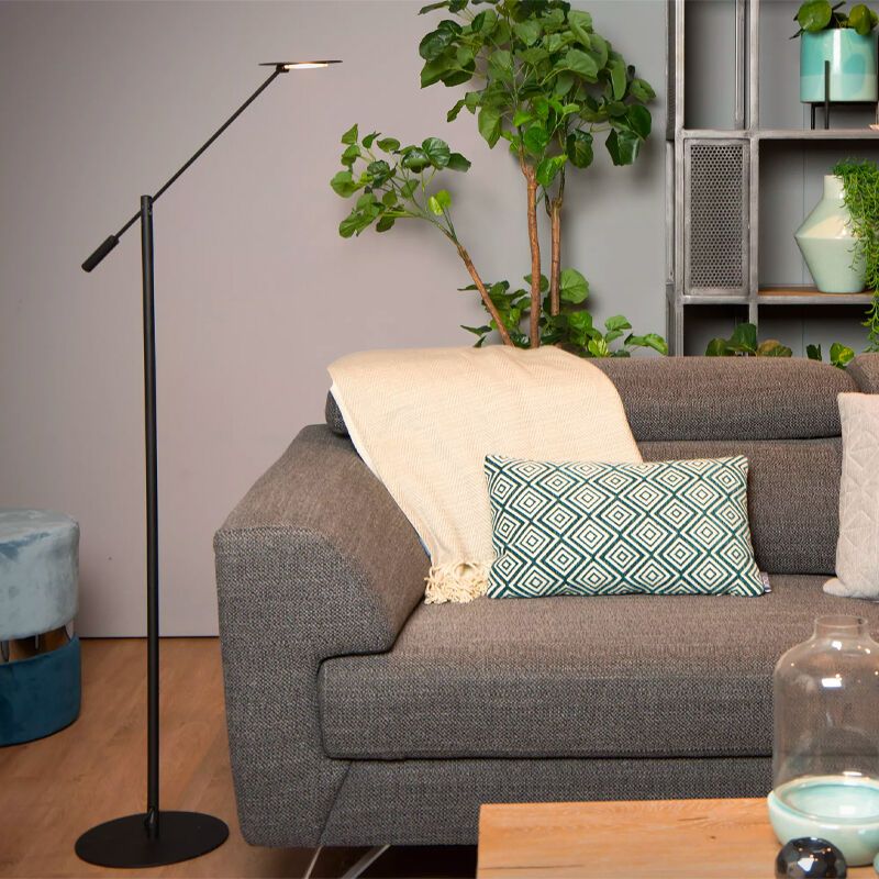 Zwarte staande leeslamp modern, Anselmo, 9W, 3000K LED Zwarte staande leeslamp modern, Anselmo, 9W, 3000K LED