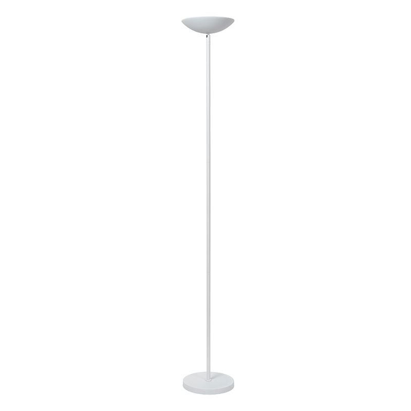 Witte staande leeslamp modern, Zenith, 20W, 3000K LED, met touchdimmer
