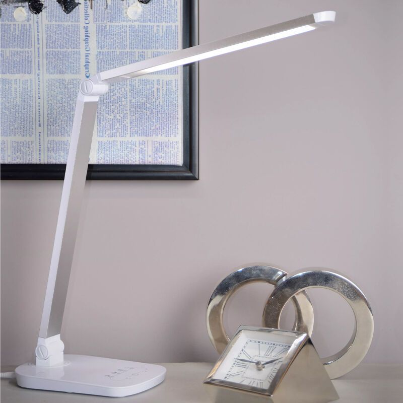 Witte bureaulamp modern, Vario, 8W, 2700K LED Witte bureaulamp modern, Vario, 8W, 2700K LED