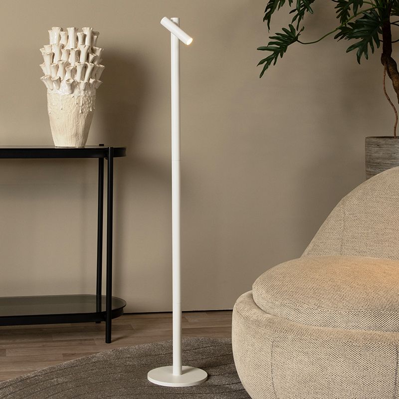 Witte oplaadbare vloerlamp modern, Antrim, 2,2W, 2700K LED, IP54, met touchdimmer