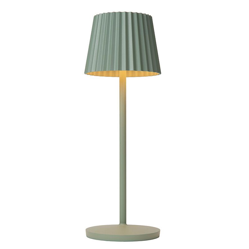 Groene buiten tafellamp landelijk, Justine, 2W, 2700K LED, IP54, met touchdimmer