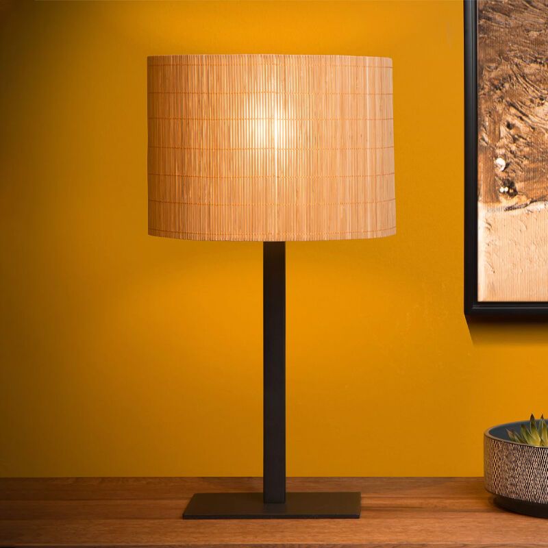 Bruine tafellamp Magius, rotan