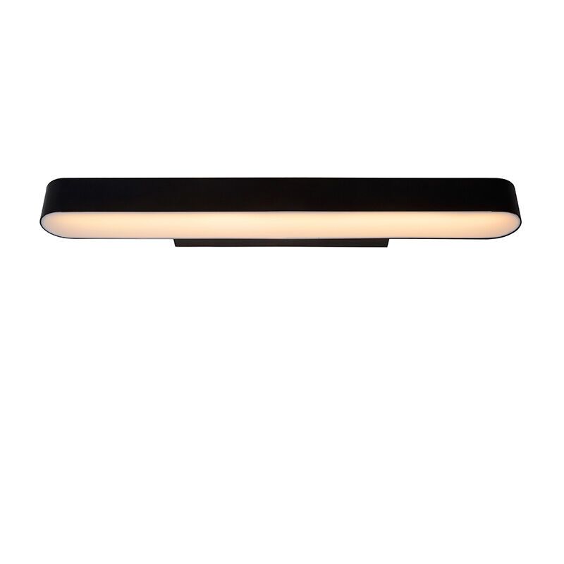 Zwarte moderne wandlamp, Madelon, glas, IP44