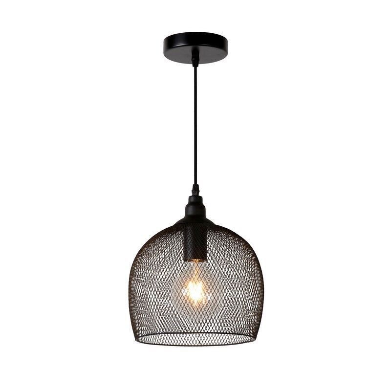 Retro hanglamp Mesh, Zwart