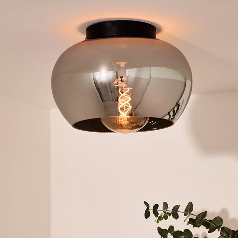 Grijze plafonniere Judi, glas