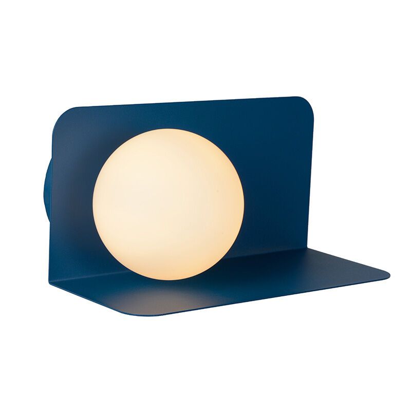 Blauwe retro wandlamp, Bonni, glas Blauwe retro wandlamp, Bonni, glas