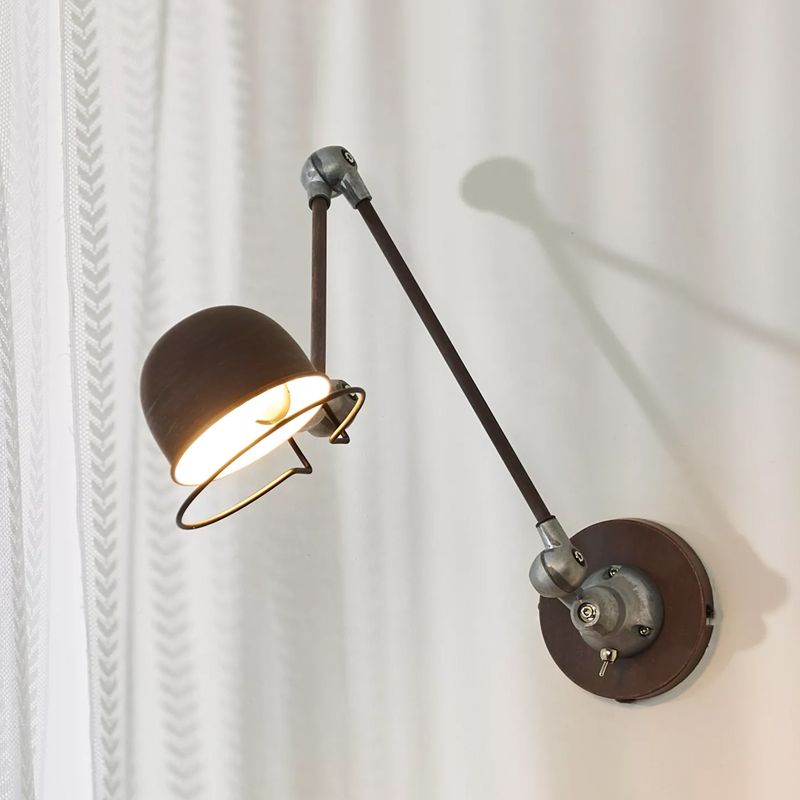 Industriele wandlamp Honore, Roestbruin