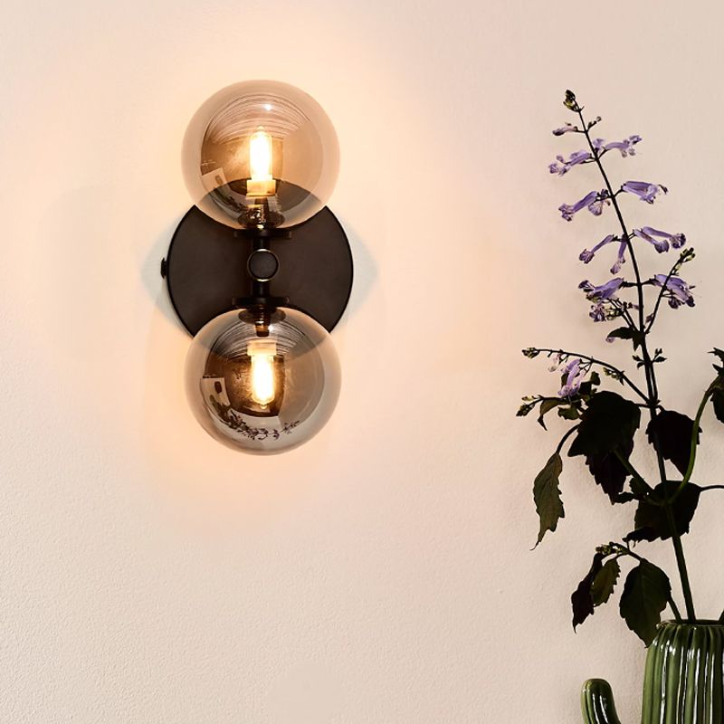 Retro wandlamp Tycho, Zwart