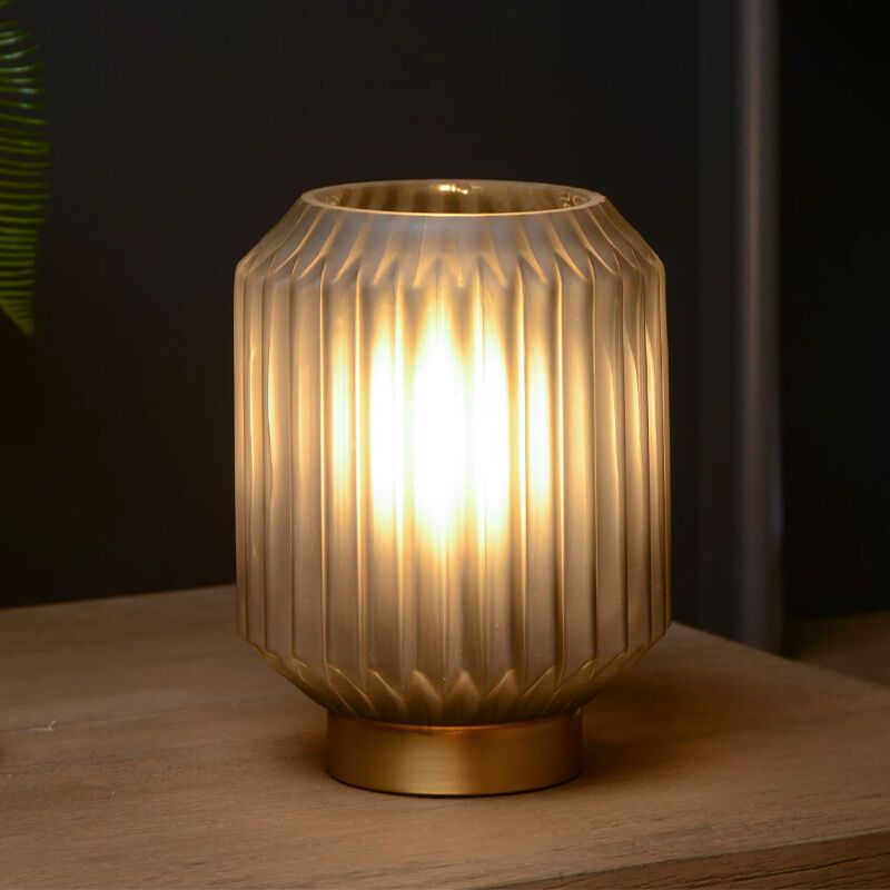 Grijze tafellamp Sueno, glas Grijze tafellamp Sueno, glas