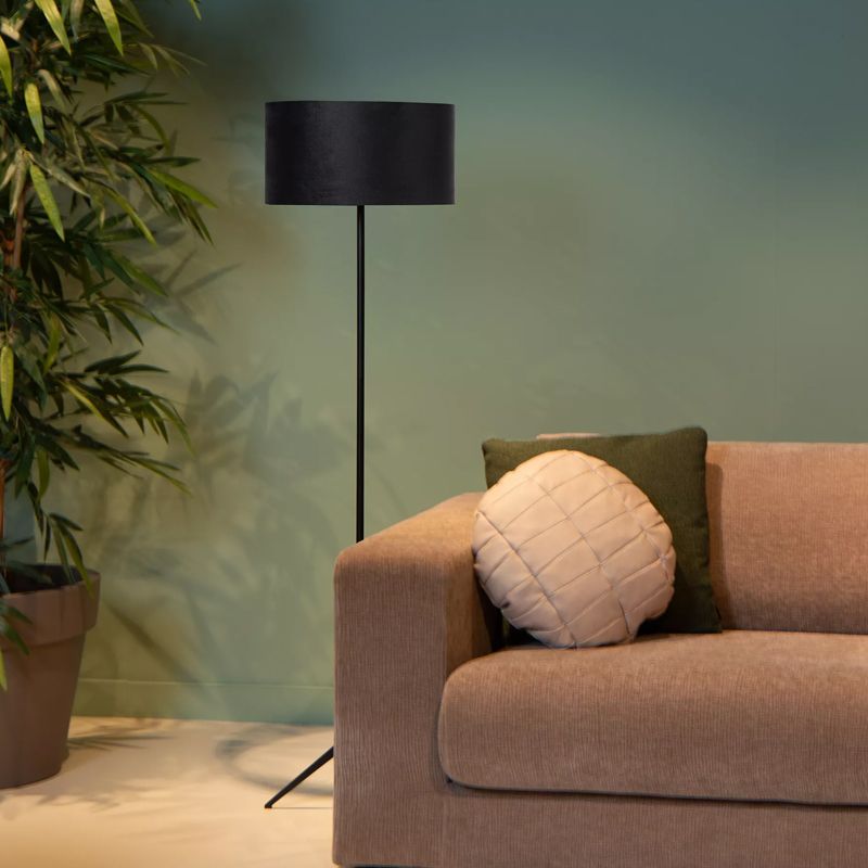 Zwarte vloerlamp modern, Tondo, met schakelaar Zwarte vloerlamp modern, Tondo, met schakelaar