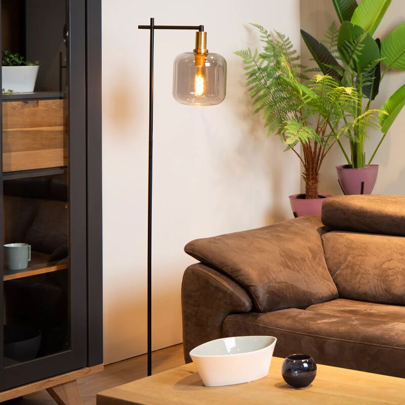 Grijze moderne vloerlamp, Joanet, glas