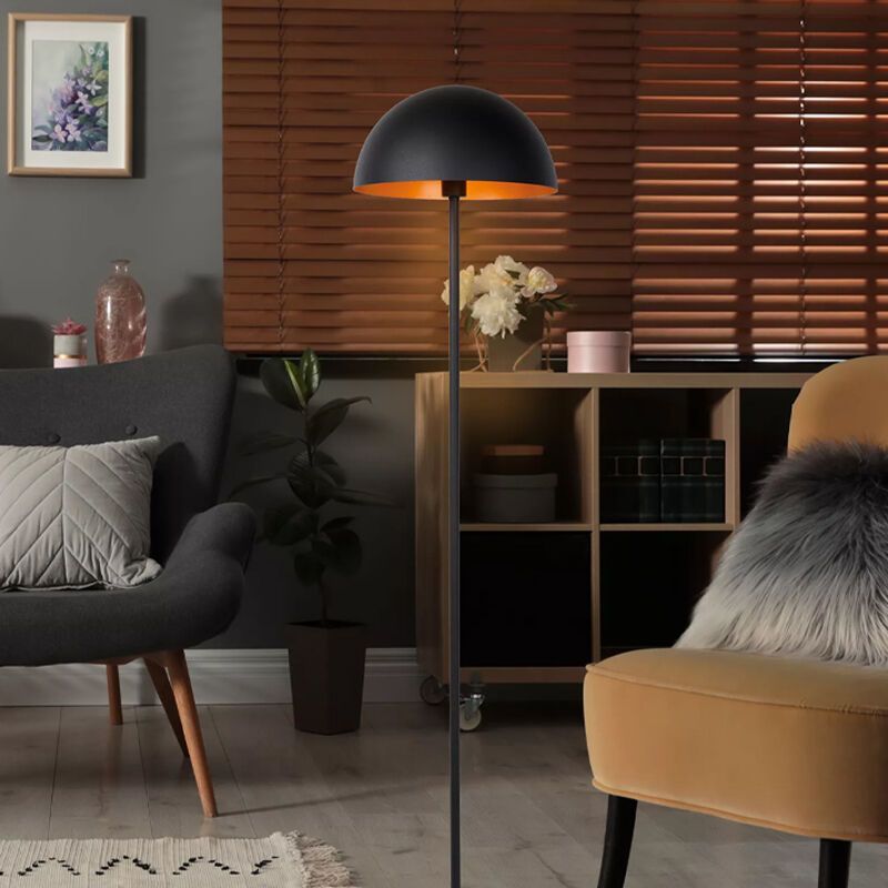Zwarte moderne vloerlamp, Siemon, metaal Zwarte moderne vloerlamp, Siemon, metaal