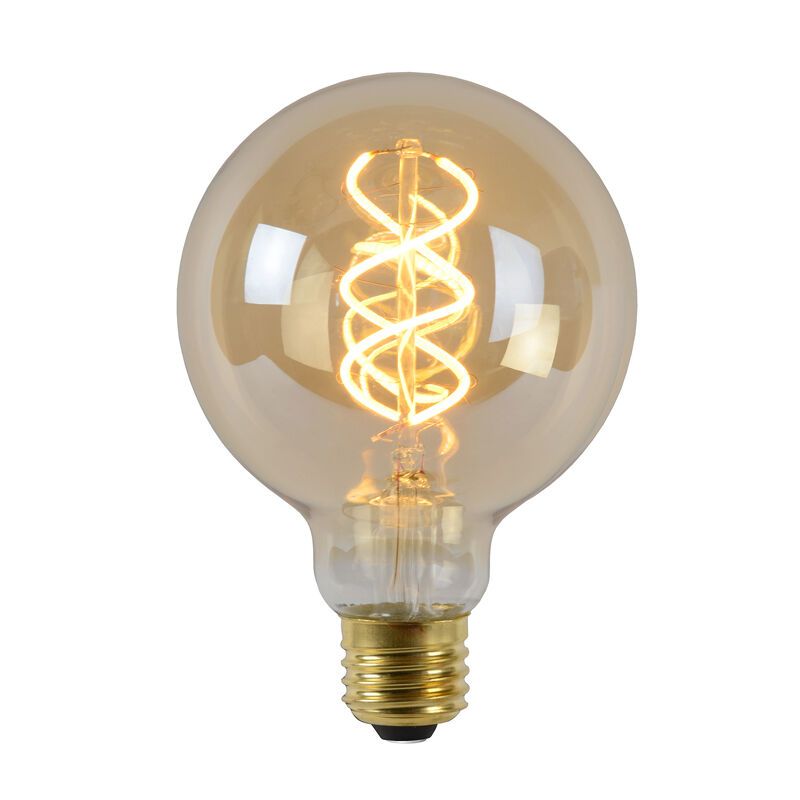 Dimbare E27 LED filament G95 bollamp, Extra warm wit, 5 Watt