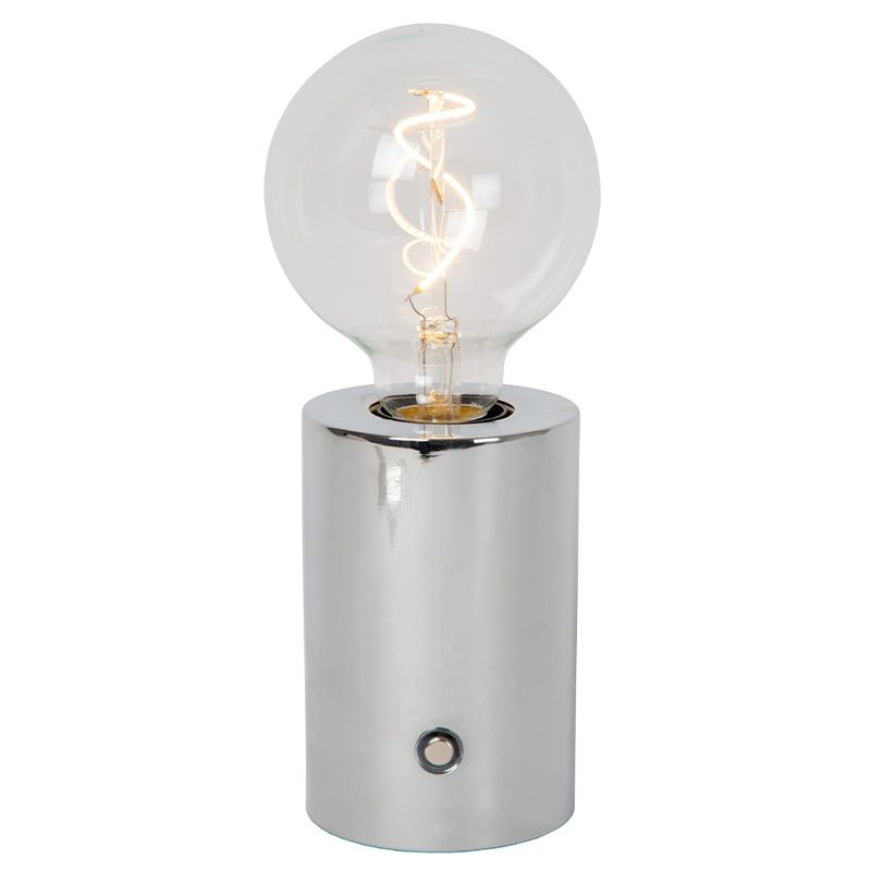 Chromen oplaadbare tafellamp modern, Vivo, met touchdimmer