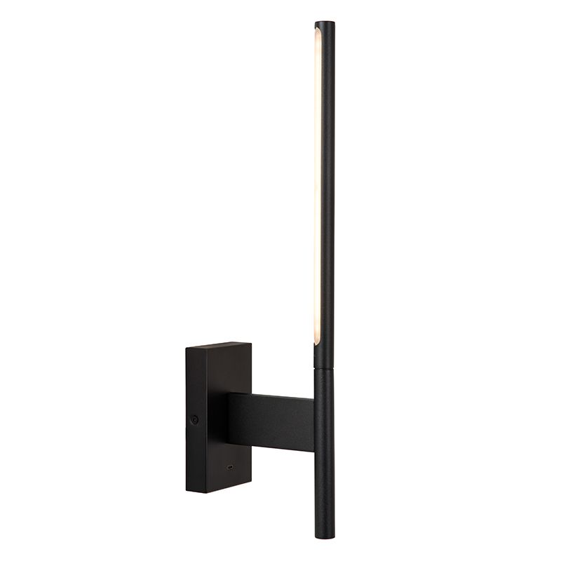 Zwarte wandlamp modern, Finan, 6W, 2700K LED