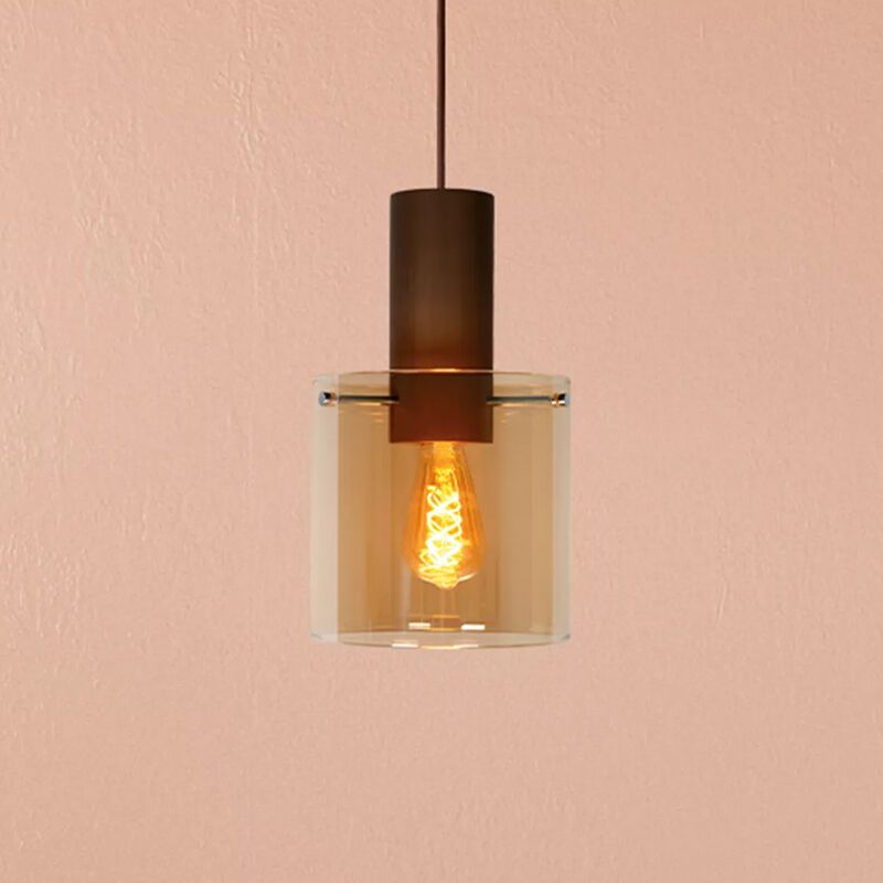 Amberkleurige hanglamp Toledo, aluminium Amberkleurige hanglamp Toledo, aluminium