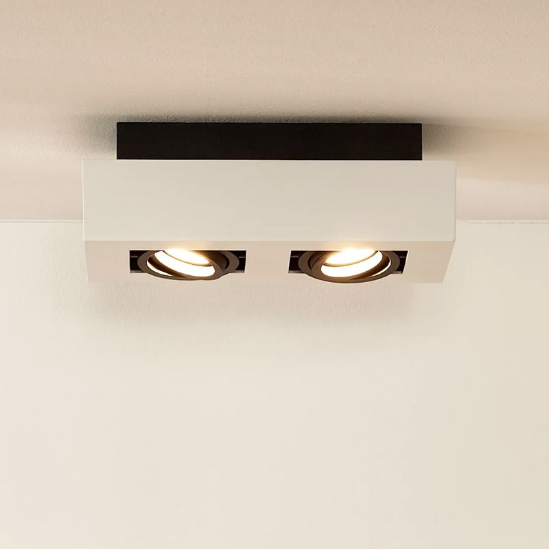 Witte dim to warm plafondspot Xirax, incl. 2x 5w GU10