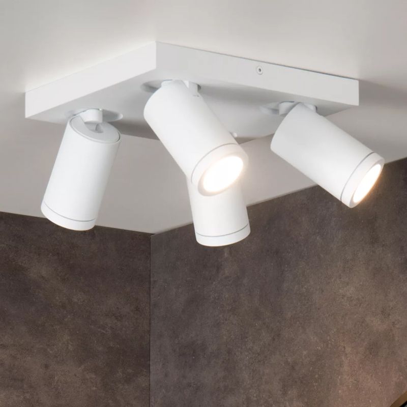 Witte plafondspot Taylor, aluminium, IP44