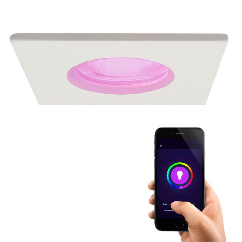 Moderne smart inbouwspot wit, Jule, IP65, 4,5W, RGBW